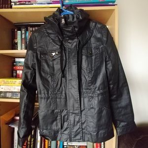 Waxed black denim jacket Neslay Paris